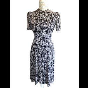 Vintage 40’s/50’s Blue Print Day Dress Sz S